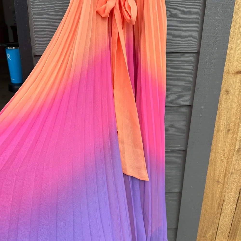 Taylor Orange and Pink Sleeveless Maxi Dress - Picture 2 of 4